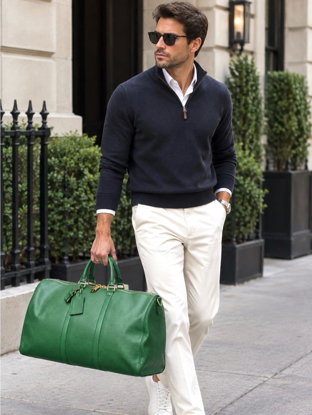 Authentic Louis Vuitton unisex Keepall 55 travel bag M42954 green Epi leather
